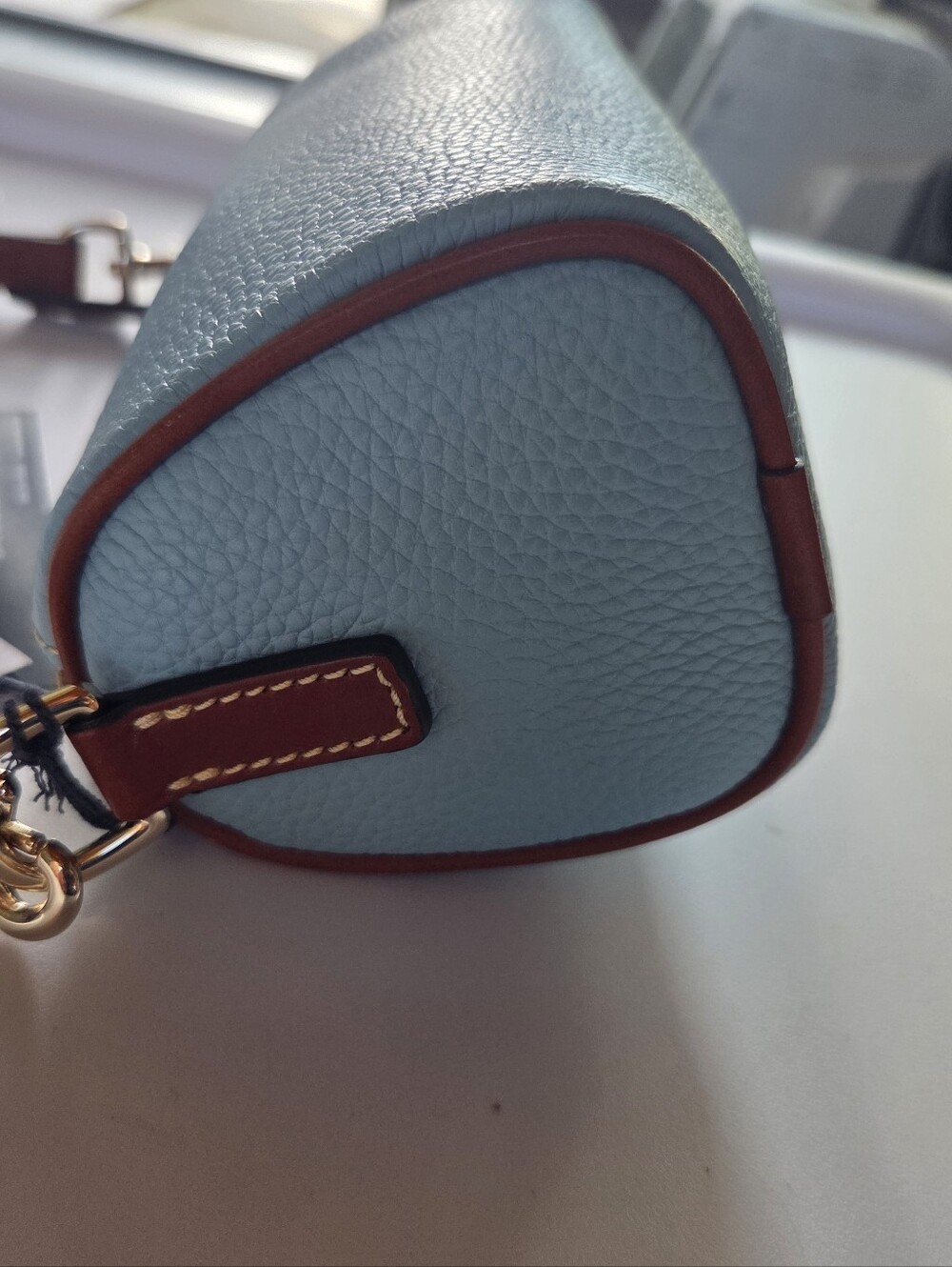 Dooney & Bourke Pebble Grain Barrel Bag Caribbean Blue NWT 2 Straps Crossbody - Picture 6 of 11